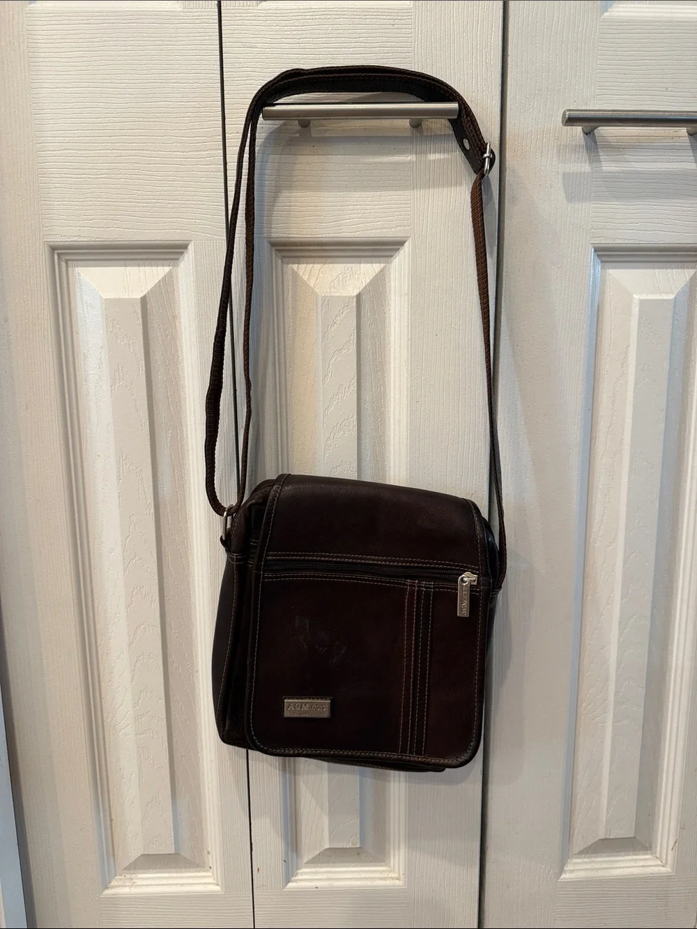 Women's Brown Leather Crossbody Shoulder Bag
